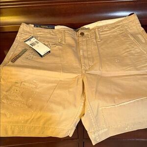 Men's Tan Shorts Polo Ralph Lauren Distressed Size 32 NWT
